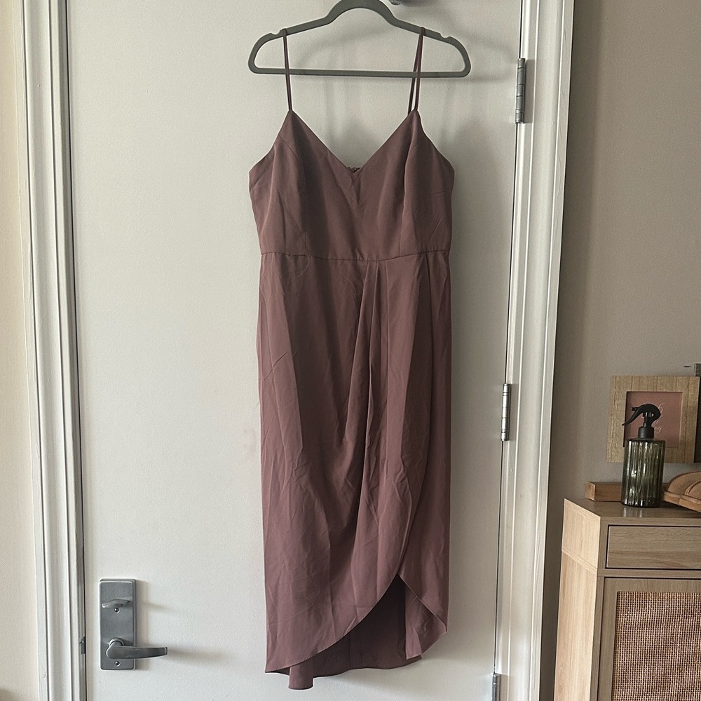 Lulu's Mauve Reinette Midi Dress